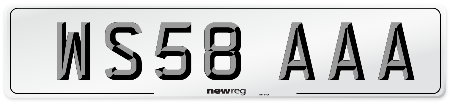 WS58 AAA Number Plate from New Reg